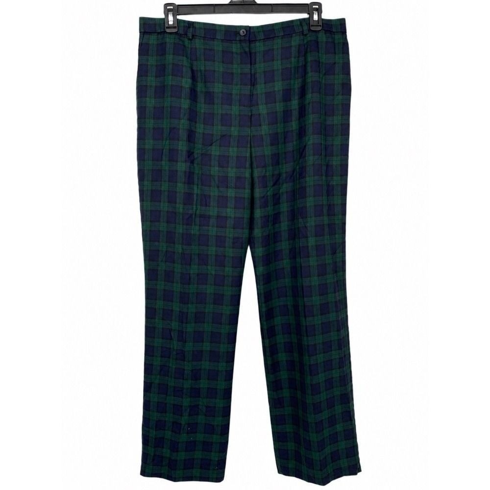 Pendleton Size 18 Blackwatch Plaid Straight Leg Pants Classic Preppy - Picture 2 of 8